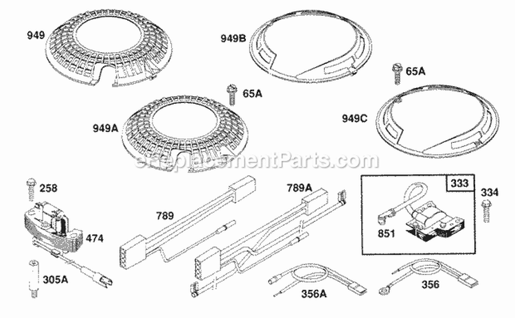 Guards And Misc Electrical Diagram and Parts List for  Briggs and Stratton Engine